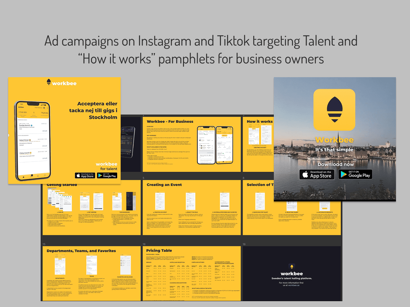 Supporting visual for the Marketing phase of the Workbee project